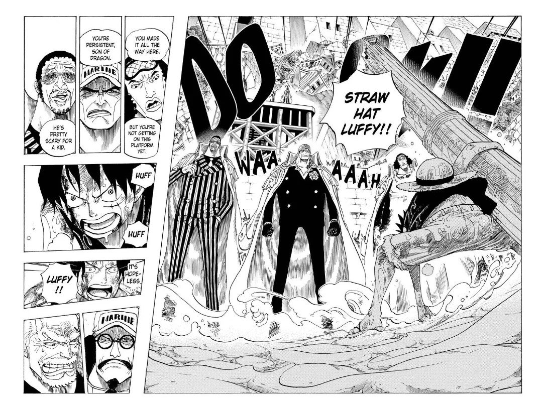  Luffy Takes on the Marine Admirals 